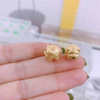 Charm heo bạc mạ vàng