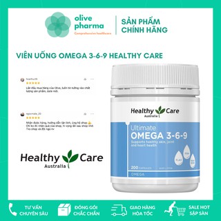 Omega 369 Của Healthy Care Úc 200 Viên (mẫu mới) Cân Băng Hooc mon Làm đẹp da , Khỏe Tóc, Giảm Cân,  Huyết Áp Cao