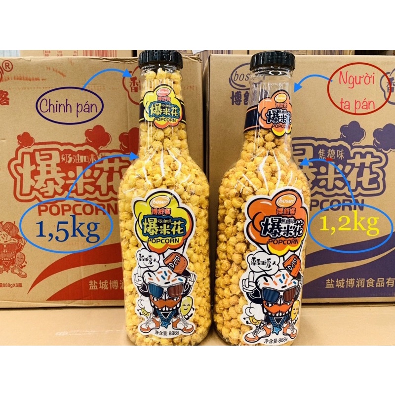 Chai bắp rang bơ 1,5kg  siêu to siêu khổng lồ hot hit