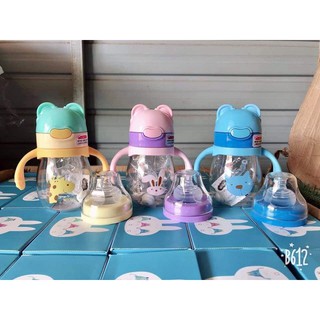 Bình uống nước sữa 2 trong 1 có tay cầm cho bé.