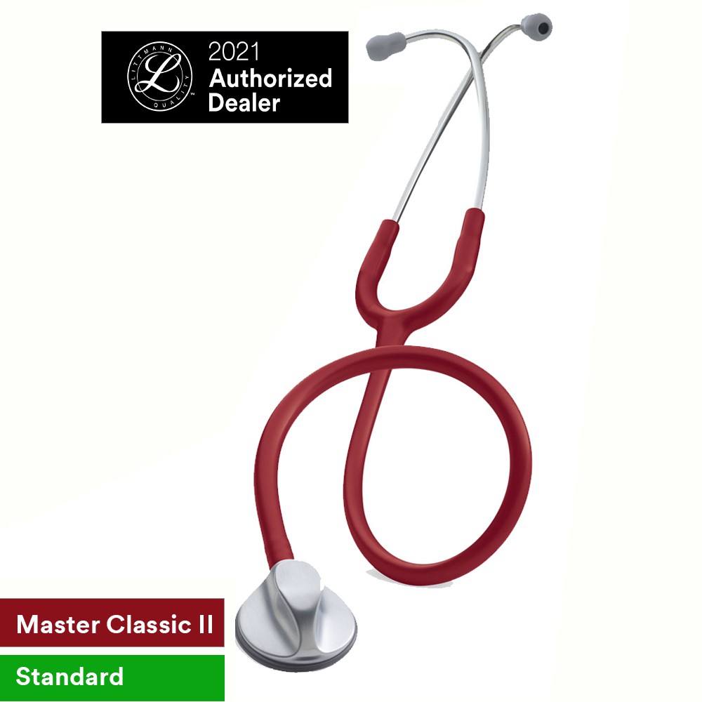 Ống Nghe 3M™ Littmann® Master Classic II™, 2146, Mặt Nghe Có Lớp Phủ Tiêu Chuẩn, Dây Nghe Màu Đỏ Tía, 27 inch