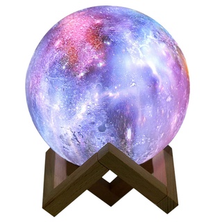 Đèn Ngủ Hình Mặt Trăng Galaxy 3d 16 Màu Điều Khiển Từ Xa
