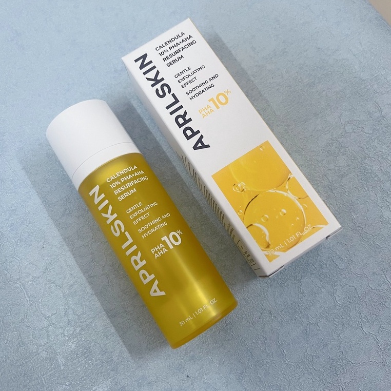 Tinh chất tái tạo dưỡng sáng da APRILSKIN Calendula 10% PHA-AHA Resurfacing Serum 30ml