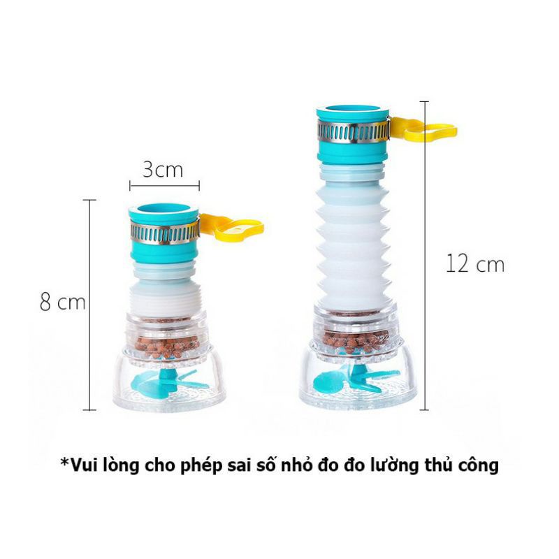 Đầu vòi tăng áp xoay 360 tiện dụng.