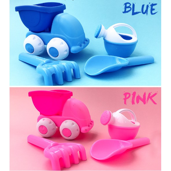 KHO-HN * Bộ đồ chơi bãi biển gồm xe chở cát hình con Cua và xẻng cào cho trẻ em