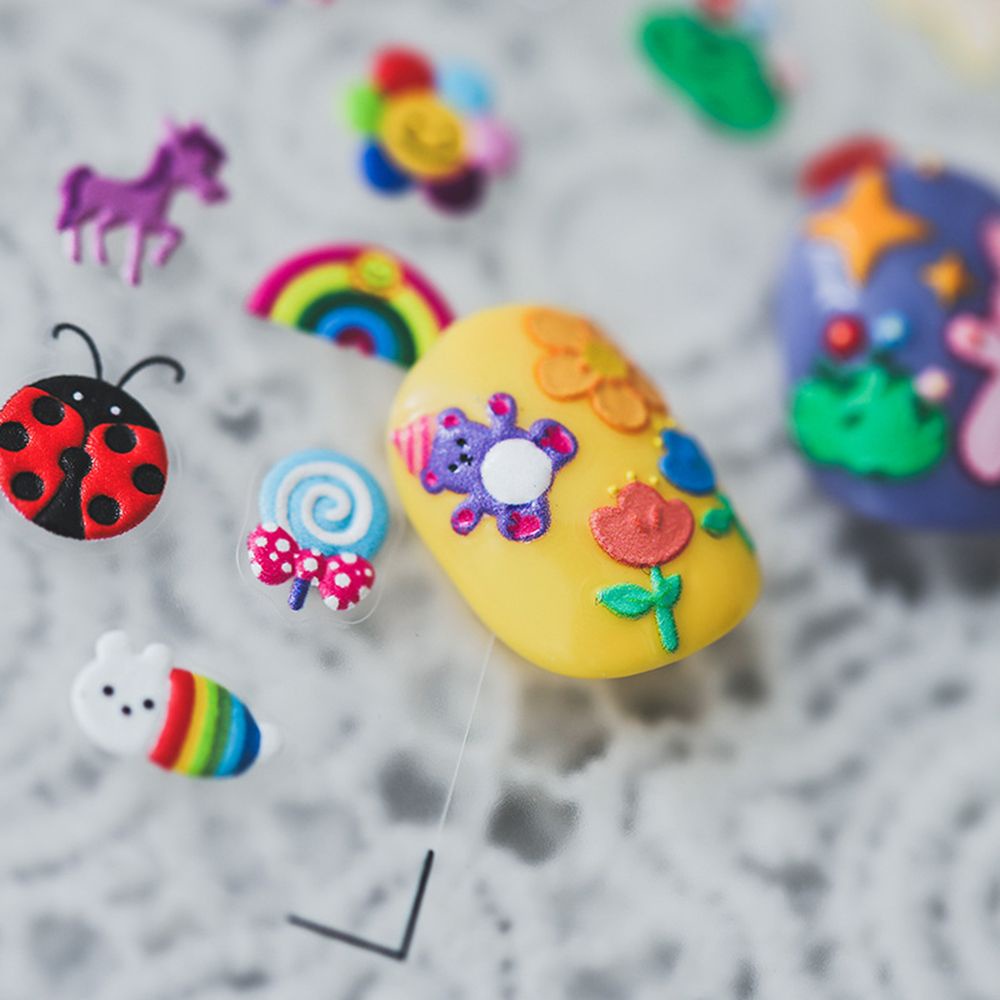 [Hàng mới về] Miếng dán móng trang trí kiểu dáng hoạt hình nhiều màu sắc dễ thương phong cách nhật bản diy