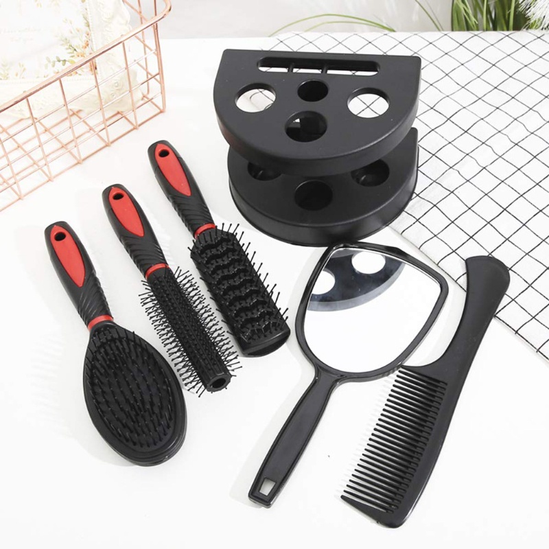 Set 5 Lược Chải Tóc Tạo Kiểu Có Giá Đỡ Gương Dành Cho Nam Nữ YOUYO