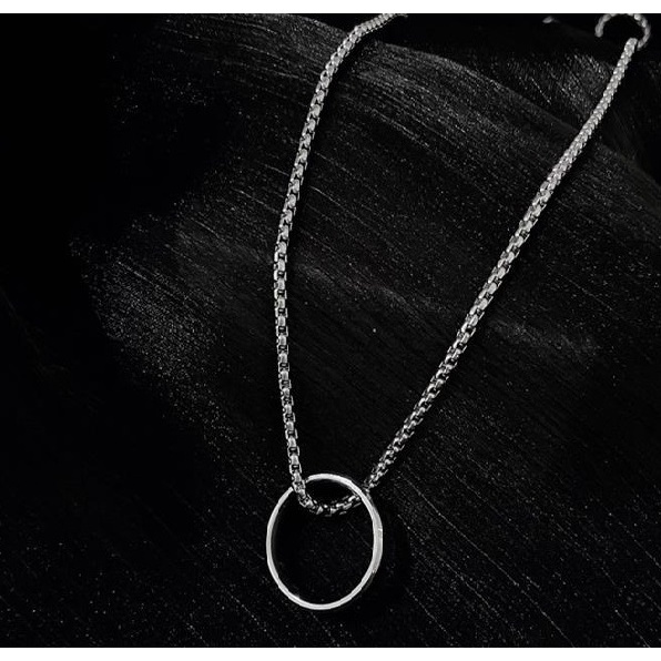 Vòng cổ nam nữ unisex dây chuyền Kuu Studio màu bạc Titan đẹp phụ kiện thời trang - R Chain