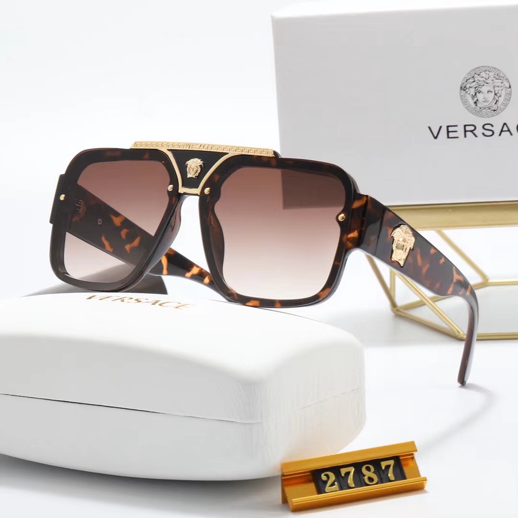 Kính Mát Gọng Vuông Lớn Chống Tia UV400 Thiết Kế Sang Trọng Thời Trang Cho Nam Và Nữ Versace