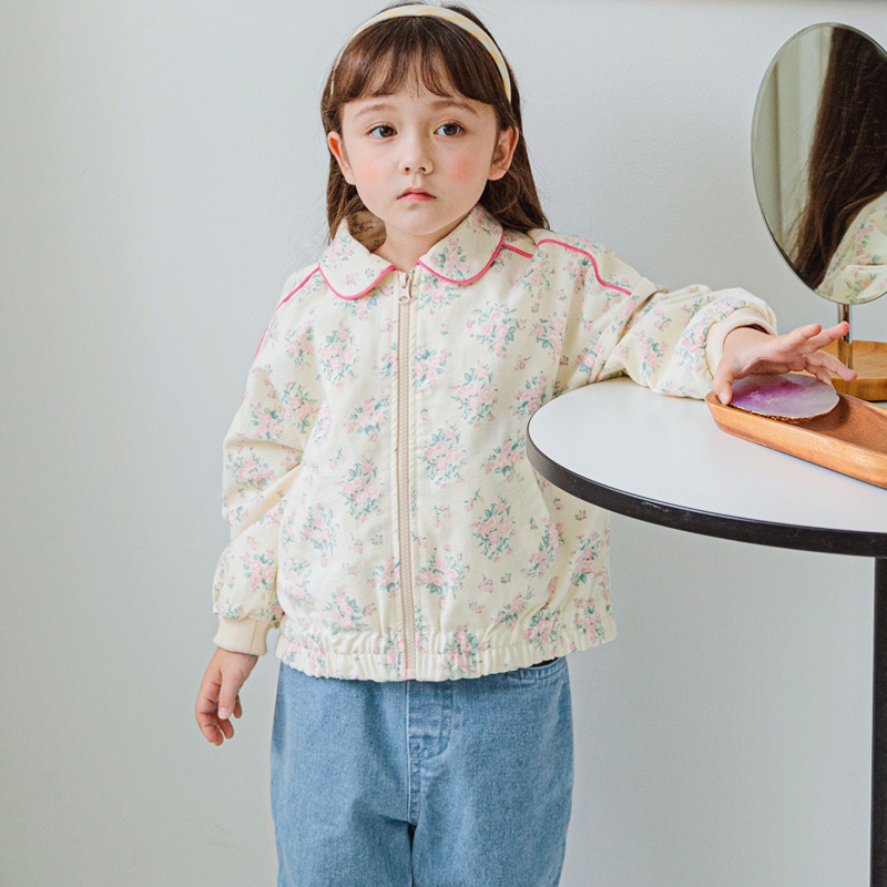 Áo khoác thô lót gió Bebezoo hoa nhí cho bé gái BEB3JP102