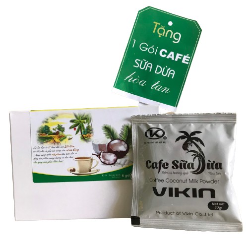 [TẶNG THÊM GÓI CÀ PHÊ 17G] Cà Phê Sữa Dừa Hòa Tan VIKIN, hộp 6 gói x 17g ,tiện lợi, nguyên chất và an toàn cho sức khỏe. | BigBuy360 - bigbuy360.vn