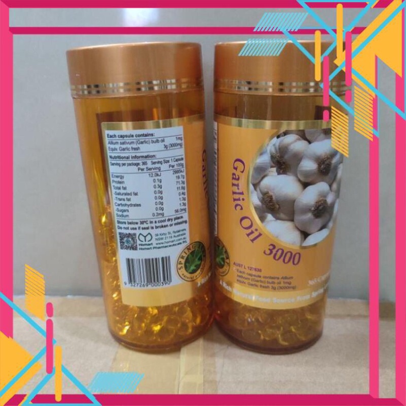 Tinh dầu tỏi Garlic oil spring leaf 365v của Úc. date 2024