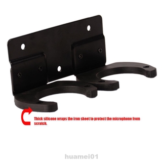 Organizer Accessories Space Saving Black Double Hook Easy Install Dual-use Wireless Microphone Hanger