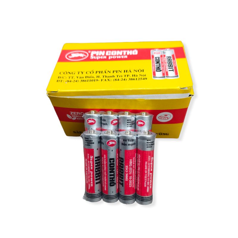 Pin tiểu đũa con Thỏ 3A AAA 1.5V Hộp 40 viên Pin Hà Nội Hàng Việt Nam