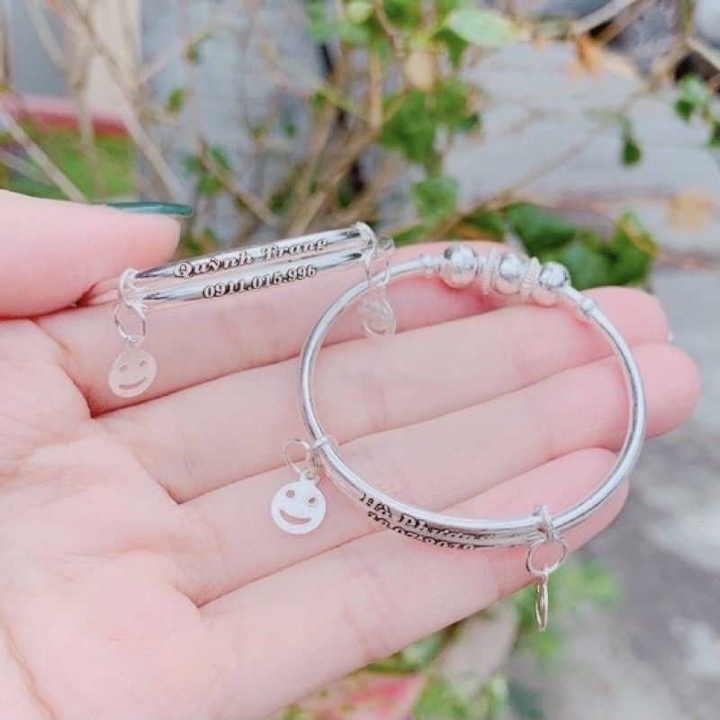 Lắc tay khắc tên bạc ta cho bé xinh xắn lắc tay cho bé yêu bạc thật giá rẻ