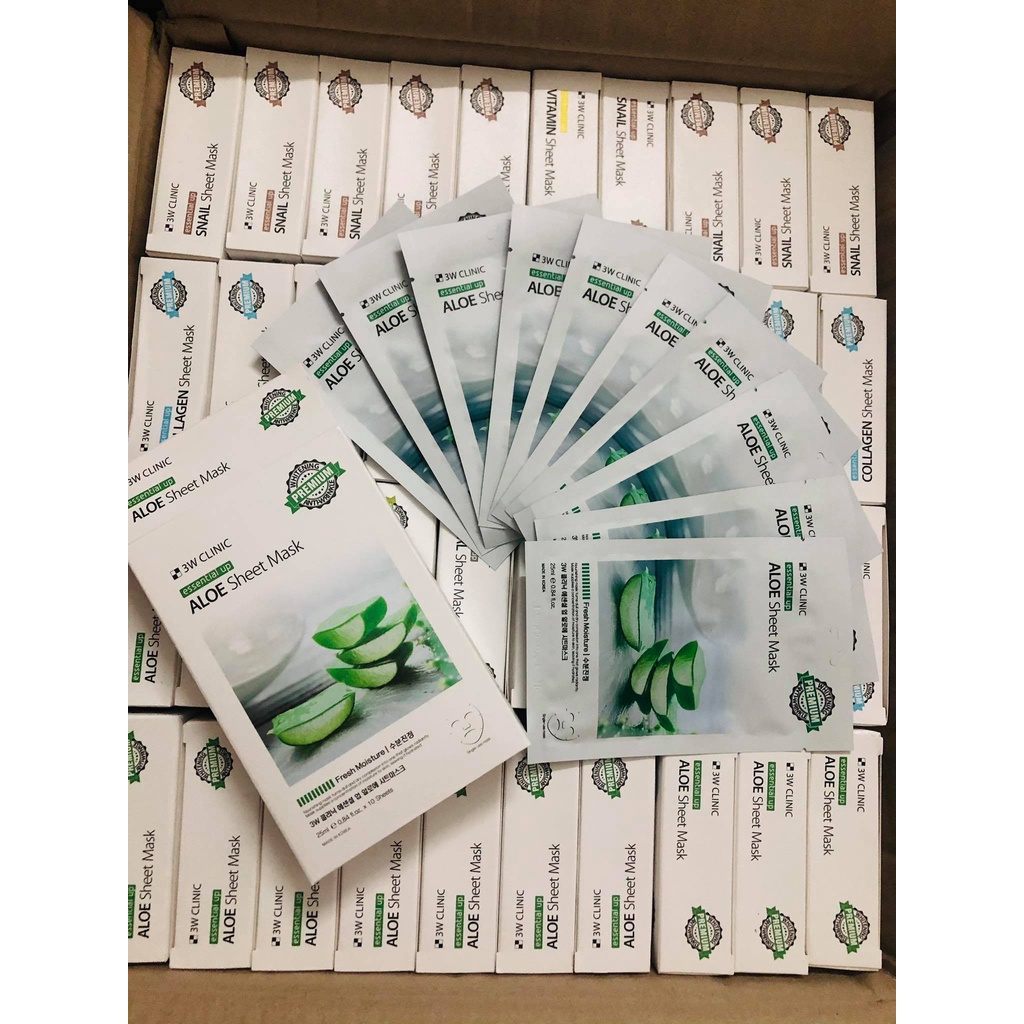 Mặt Nạ Dưỡng Trắng Da  3W Clinic Essential Up Sheet Mask 25ml Tinh Chất Thiên Nhiên Dùng Cho Mọi Loại Da