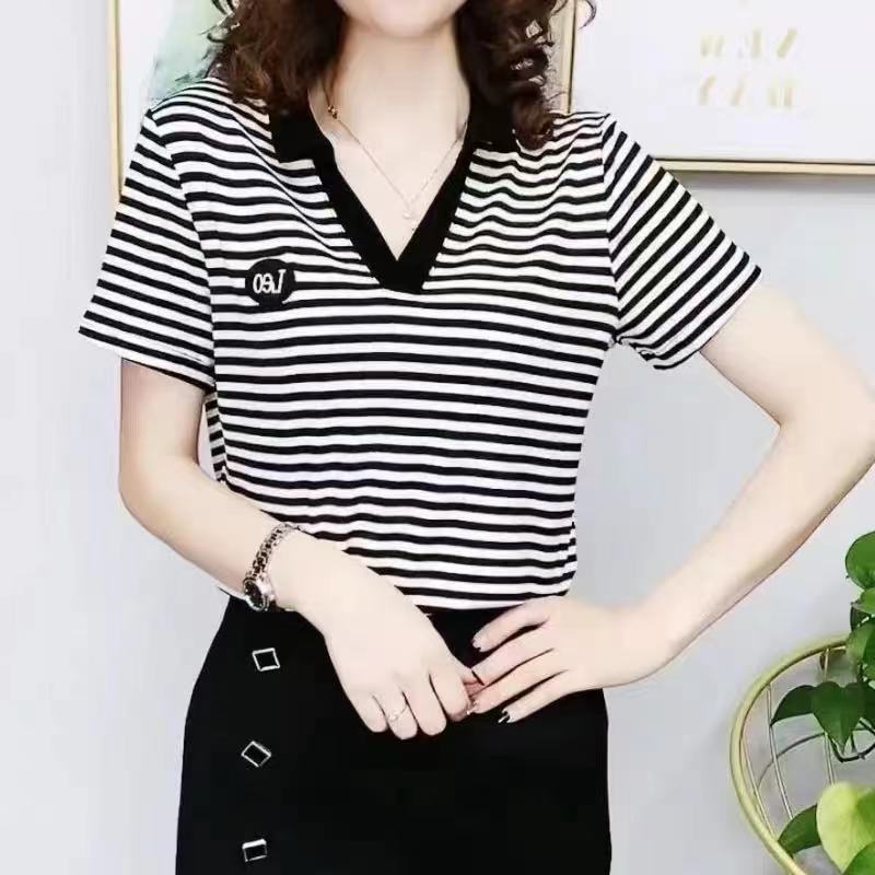Áo polo ngắn tay thời trang mùa hè dành cho phụ nữ trung niên