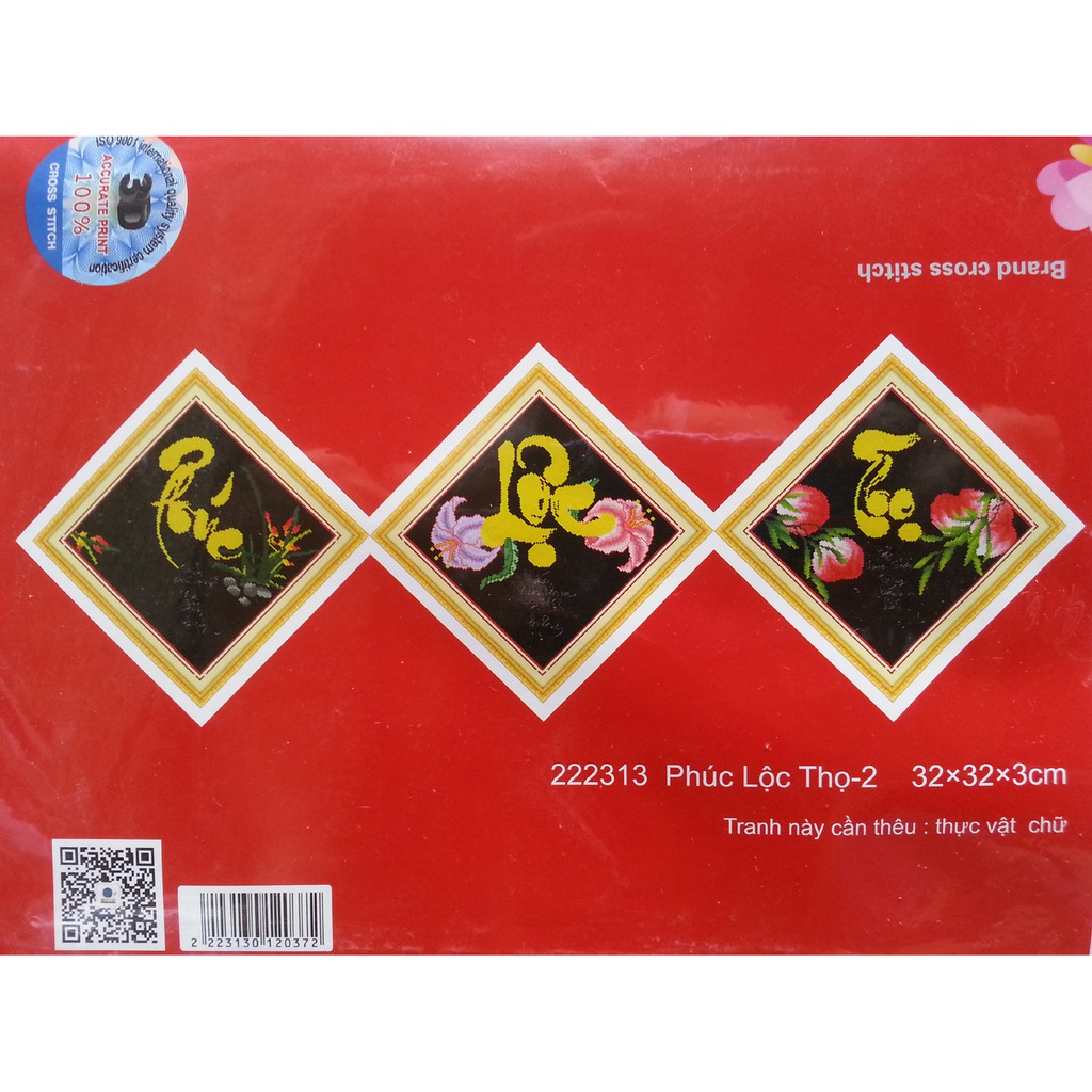 Tranh chữ thập phúc lộc thọ