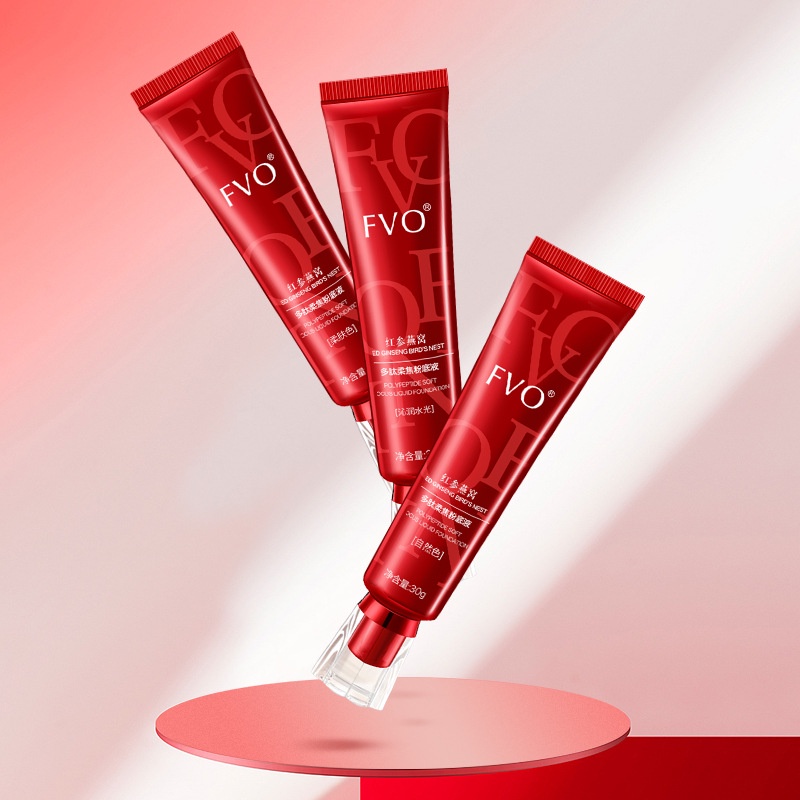 Kem Nền BB FVO Red ginseng Bird 'S nest Dưỡng Ẩm Kiềm Dầu Làm Sáng Da Lâu Trôi 30g