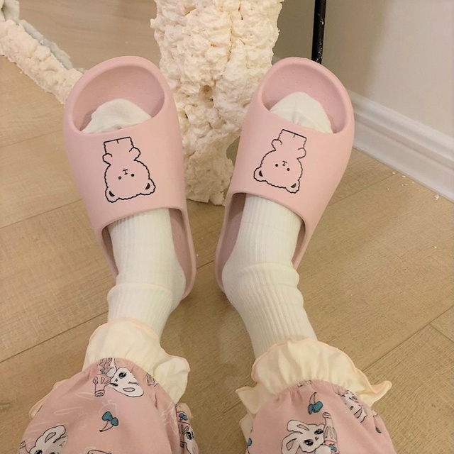 [Mã 11FASHIONSALE1 giảm 10000 đơn 50000] Dép Đúc Mặt In Hình Mặt Gấu Siêu Dễ Thương 2021 D144