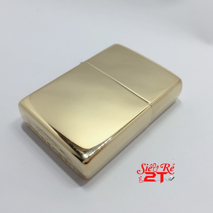 Vỏ Zippo High Polish Brass Chính Hãng Mỹ - Vỏ Zippo 254B Vàng Trơn Bóng (New Box)