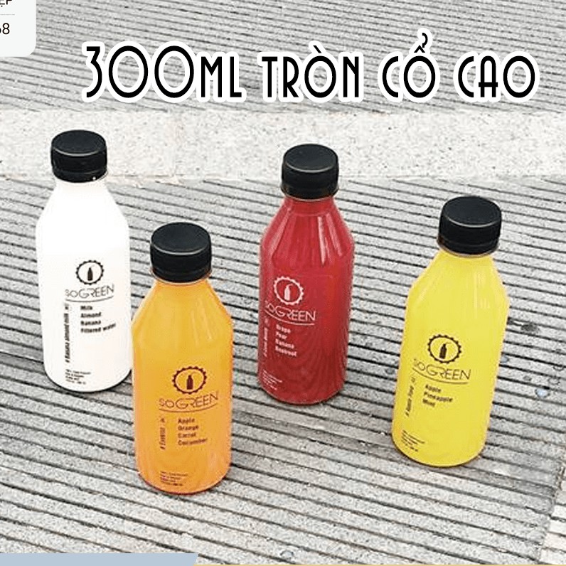 [ nowship ] chai nhựa 330ml , 550ml  vuông tròn trụ, 300ml tròn cổ cao đựng trà sữa, sữa bắp, sữa chua