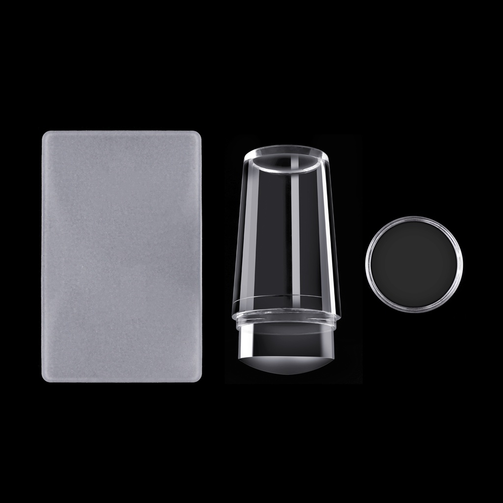 MONJA [Hàng mới về] Bộ Khuôn In Móng Tay Bằng Silicon Trong Suốt