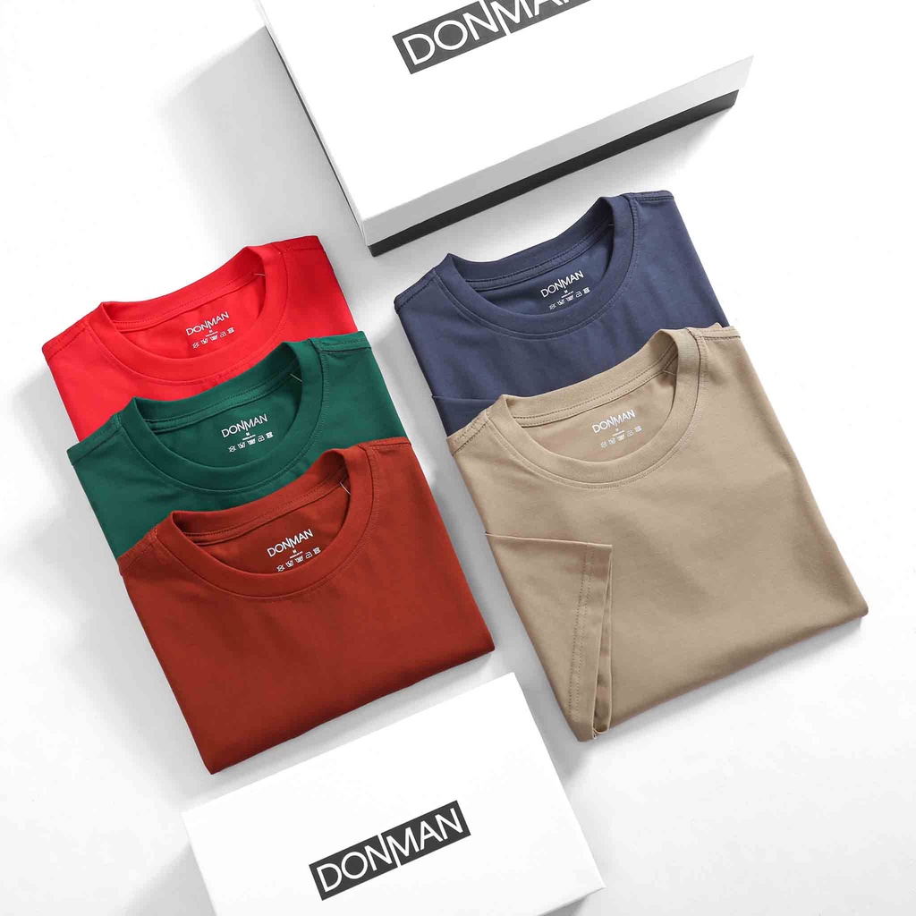 Áo thun trơn thương hiệu DONMAN , chất liệu thun cotton 4 chiều 5 màu mới nhấ tsự lựa chọn hoàn hảo của phái mạnh AT19