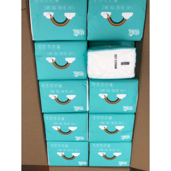 Thùng 30 gói giấy ăn cầu vồng siêu dai Xin Mier