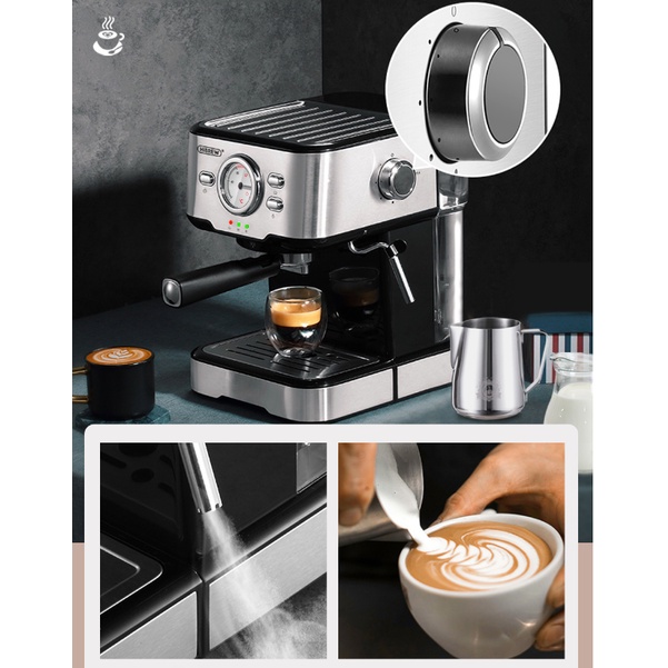 MÁY PHA CÀ PHÊ ESPRESSO HIBREW CM5403K-CB 1050W, ÁP SUẤT CAO 20BAR, 1.5L CÔNG SUẤT LỚN