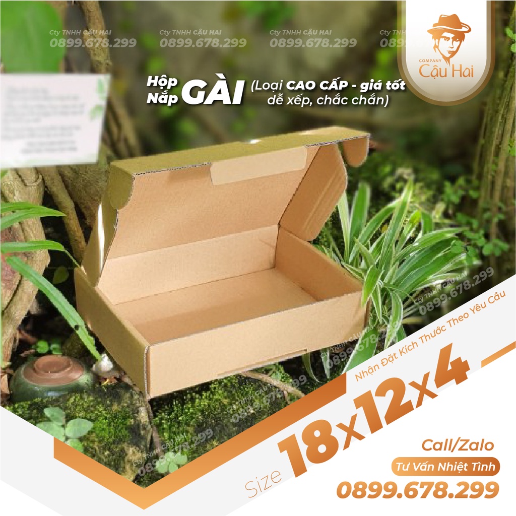 Set 20 Hộp carton nắp GÀI 18x12x4