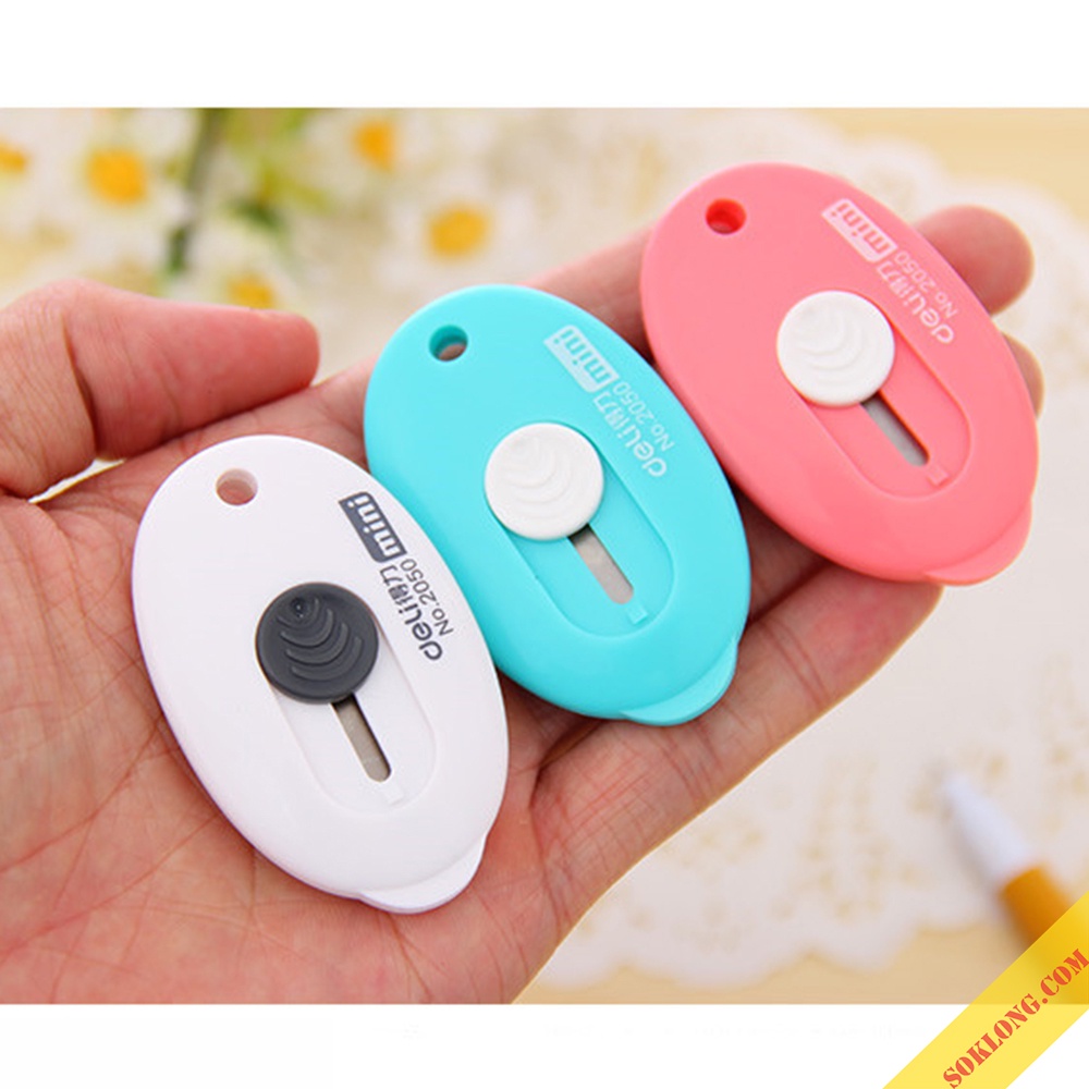 Dao cắt mini Sổ KLONG, dao rọc giấy màu Pastel thuận tiện làm móc khóa