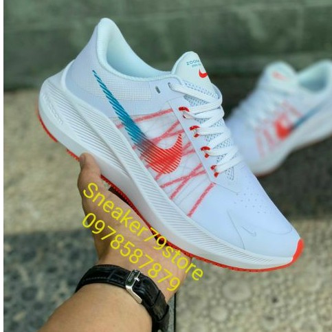 Giày Nike Running Zoom Winflo 34 (20) White/Red Nam/Nữ [Chính Hãng - FullBox]