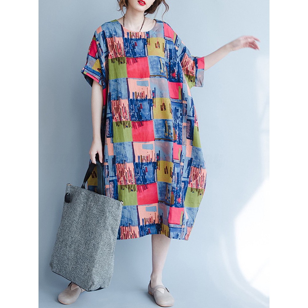 Freeship từ 50K - FREESHIP ĐƠN 99K_ Đầm tay ngắn in hình thời trang cho nữ