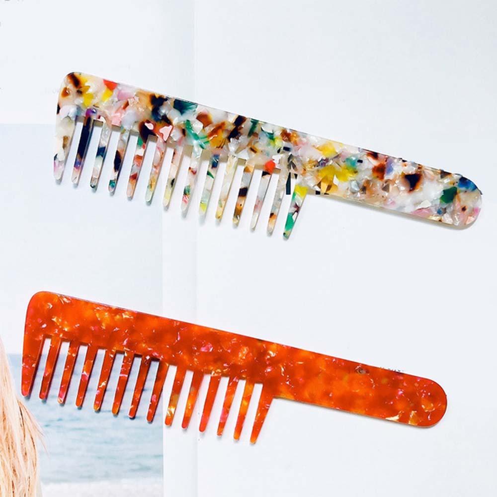 Lược Chải Tóc Acetate Cỡ Lớn In Họa Tiết Da Báo Kiểu Hàn Quốc Cho Nữ