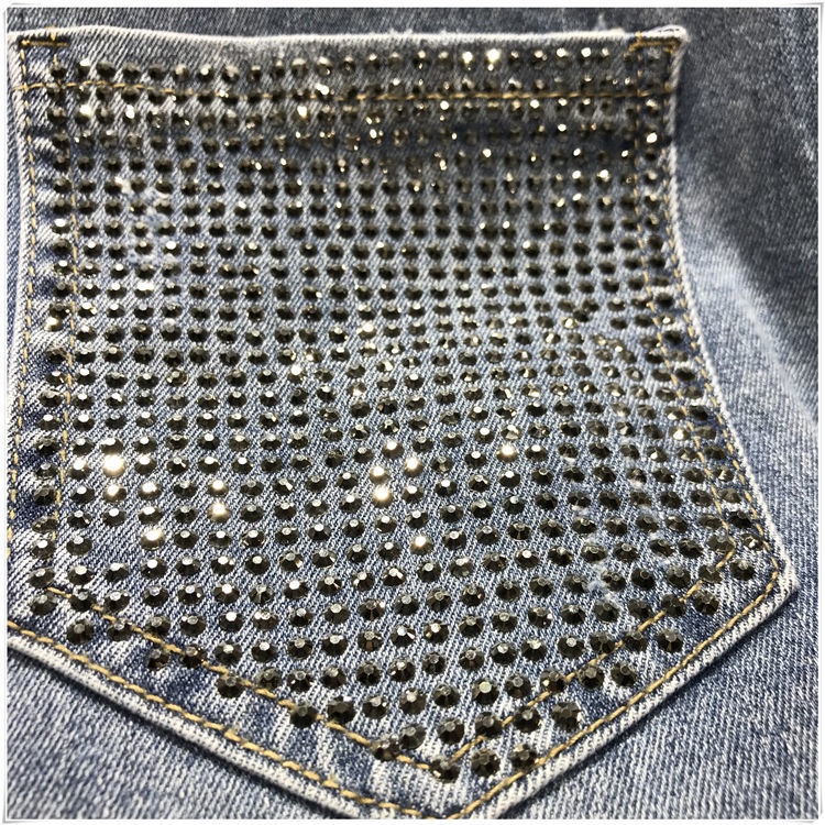 Jiashucheng Quần Yếm Denim Dài Đến Mắt Cá Chân Rộng Rách Mùa Hè Đính Đá Bán Chạy Cho Nữ