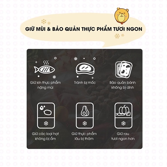 Máy hút chân không Bear mini cầm tay 4 tính năng giúp bảo quản thực phẩm lâu Tặng kèm 30  túi Gia dụng Bear Tuli Mart