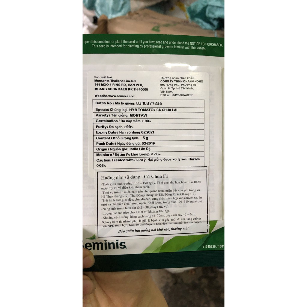 Hạt giống F1 Montavi gói 5gr quả to chống xoăn, chịu nhiệt