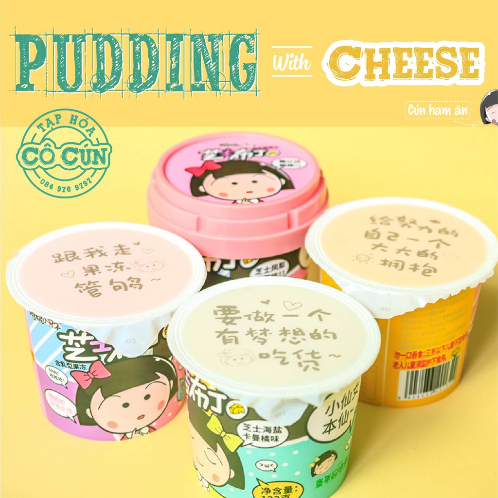 Thạch Pudding Phô mai Maruko - hộp xinh xắn kèm thìa, đủ vị trái cây thơm ngon