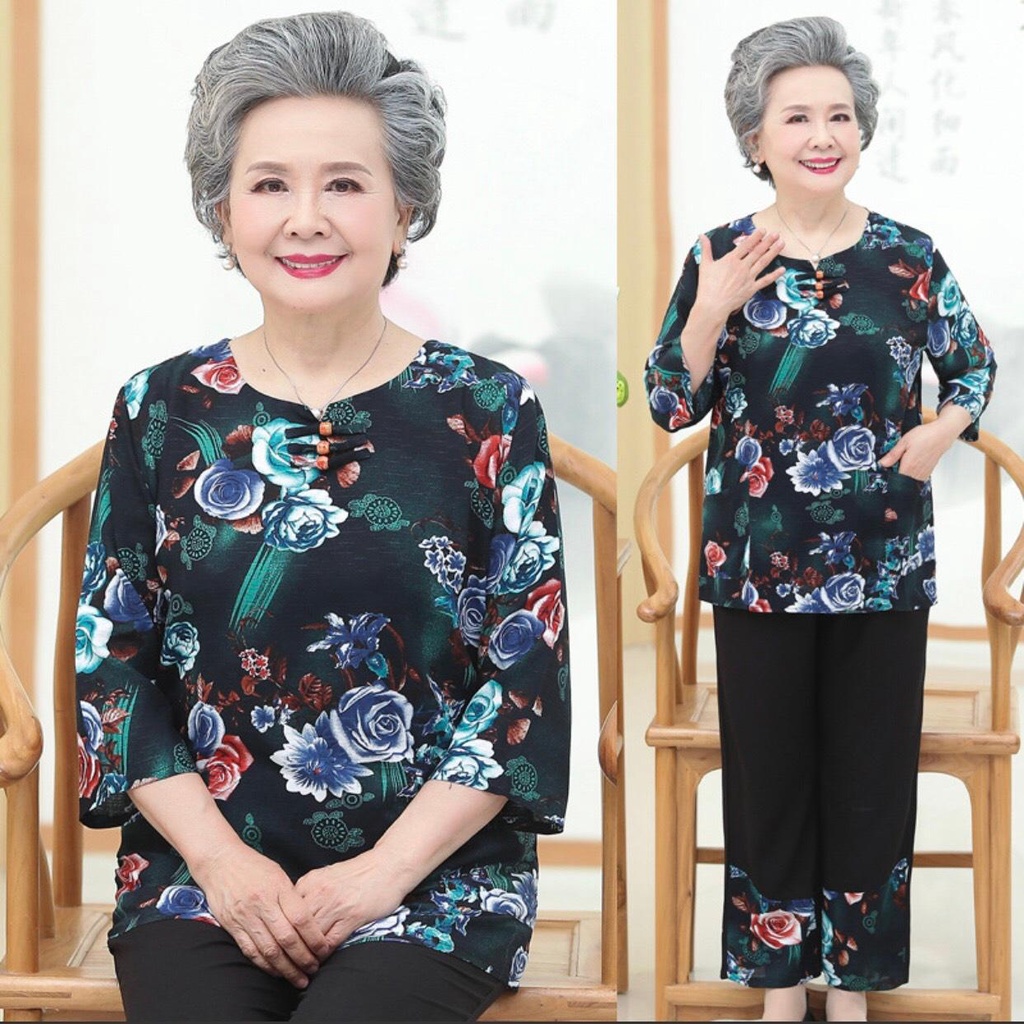 Set Bộ Nữ Trung Niên Tay Lỡ Quần Dài  - Đồ bộ Lanh Lụa Trung Niên Cho Mẹ - Set Bộ Cho Bà Cao Cấp