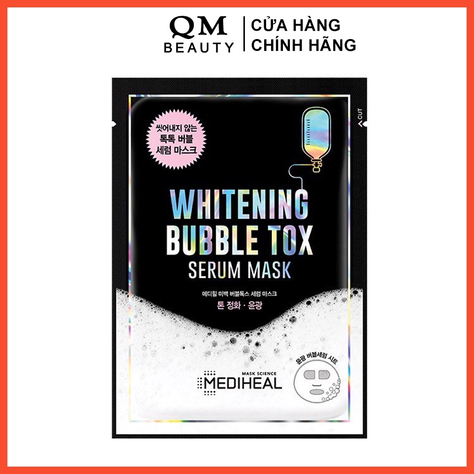 Mặt nạ sủi bọt Mediheal Whitening Bubble Tox Serum Mask 25ml làm mịn dưỡng trắng da