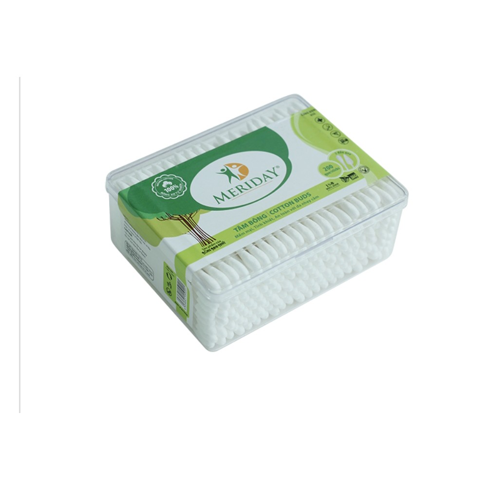 TĂM BÔNG MERIDAY HỘP 200 QUE