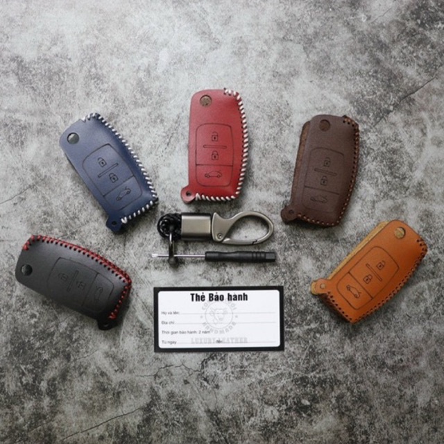 Bao da chìa khoá Ô Tô Ford ( Focus, Fiesta, Momdeo ) - Da thật cao cấp khắc tên và số điện thoại chủ xe