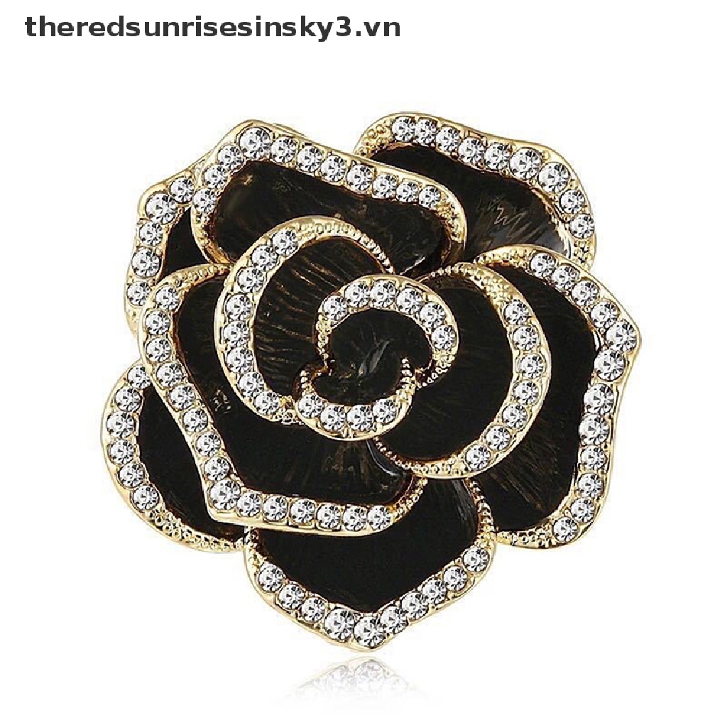 1 Ghim Cài Áo Hình Hoa Trà Đính Đá Thời Trang
