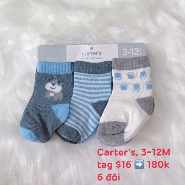 (auth) Set 6 đôi tất Carter’s 3-12M xách tay