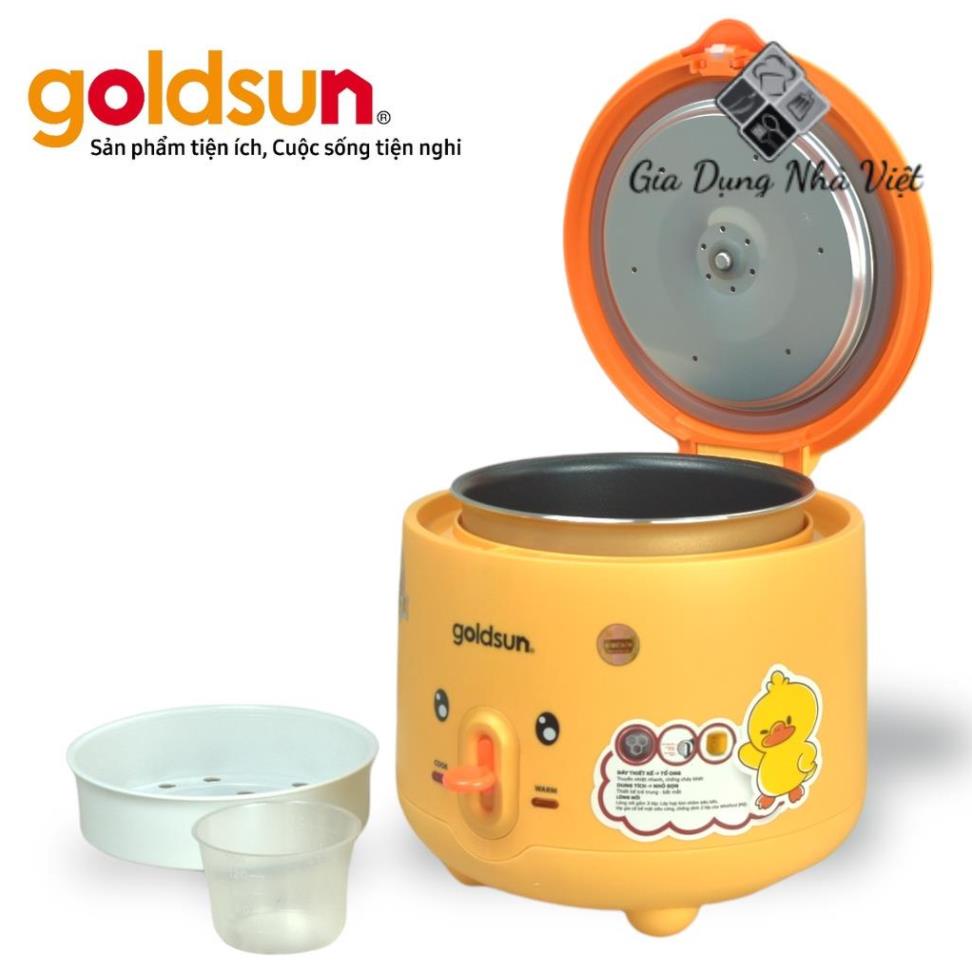 Nồi cơm điện 1L Goldsun GRC5020, chống dính 2 mặt, nhựa PP sáng bóng - Chính hãng goldsun
