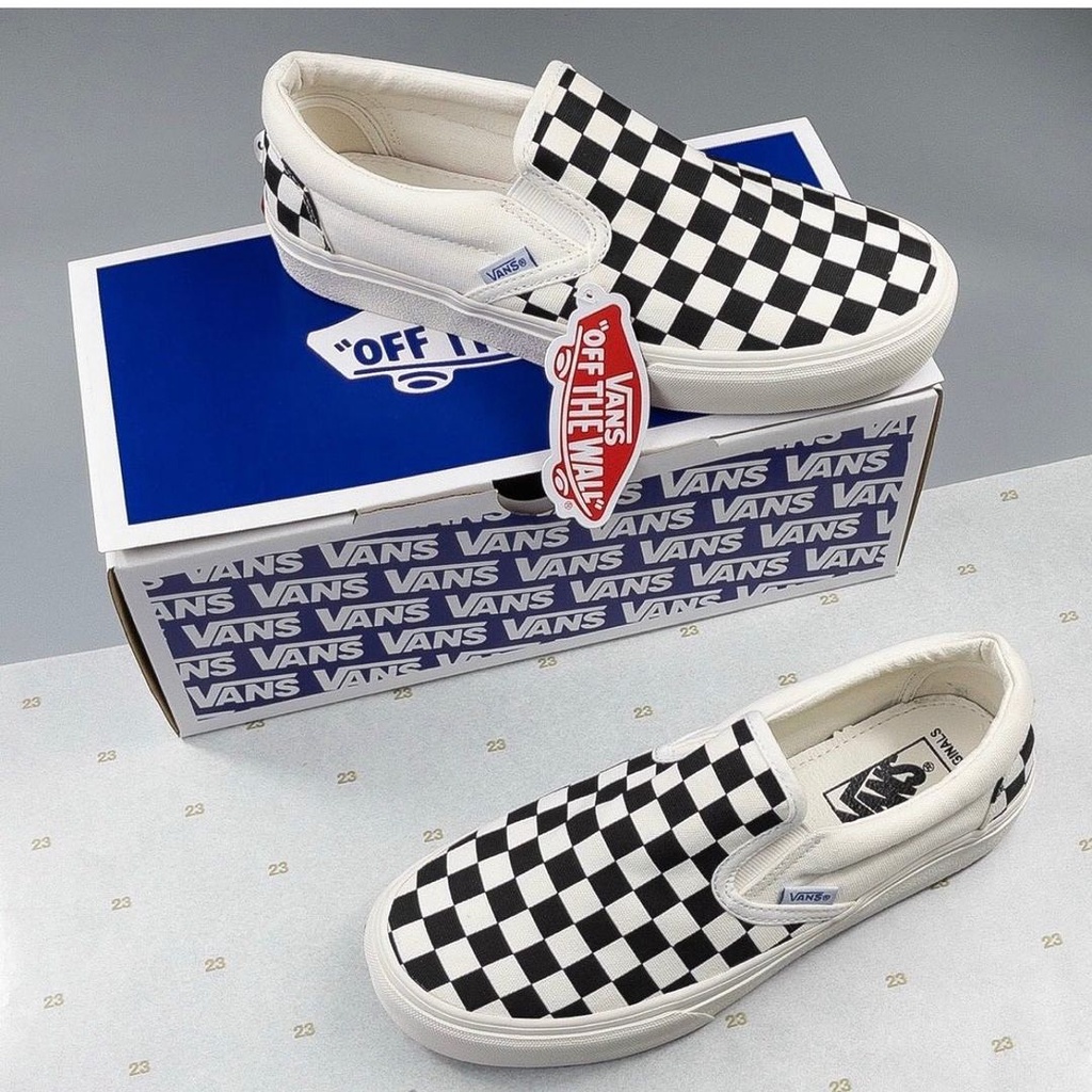 Giày Lười Nam Nữ Vans Caro Classic, Giày Slip On Đi Chơi Đi Học Thời Trang Giá Rẻ