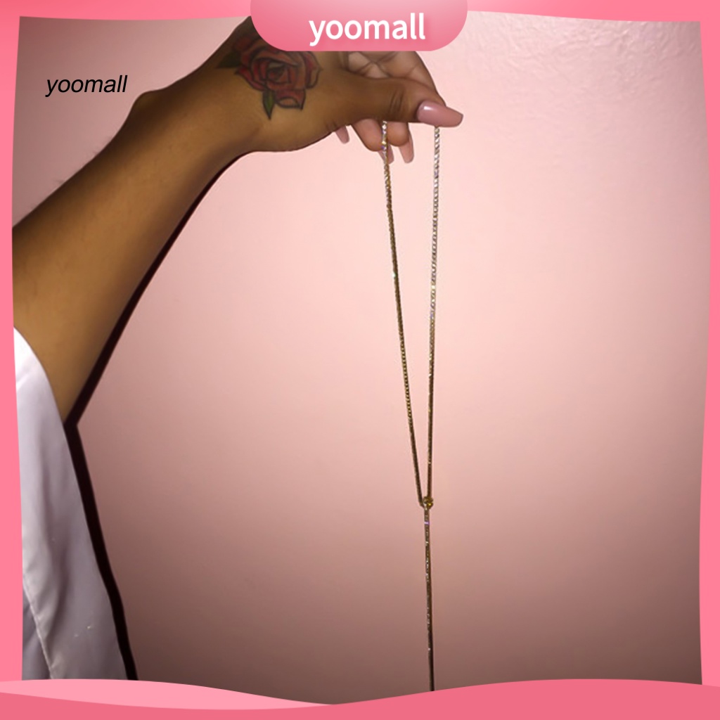 / Yo / Vòng cổ Dài Đính Đá Giả Kim Cương Thời Trang Không Biến Dạng Cho Bữa Tiệc