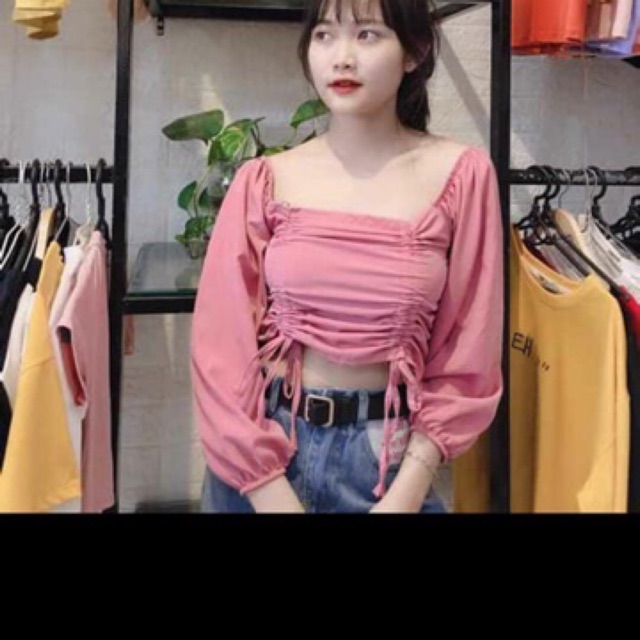 Áo cổ vuông rút dây cực xinh