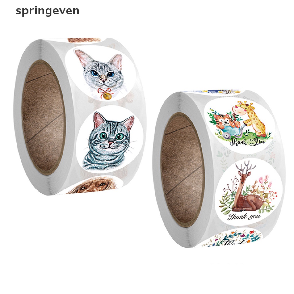 springeven 500 Pcs/Roll Teacher Reward Sticker Cat Dog Sticker for Stationery Stickers RFT